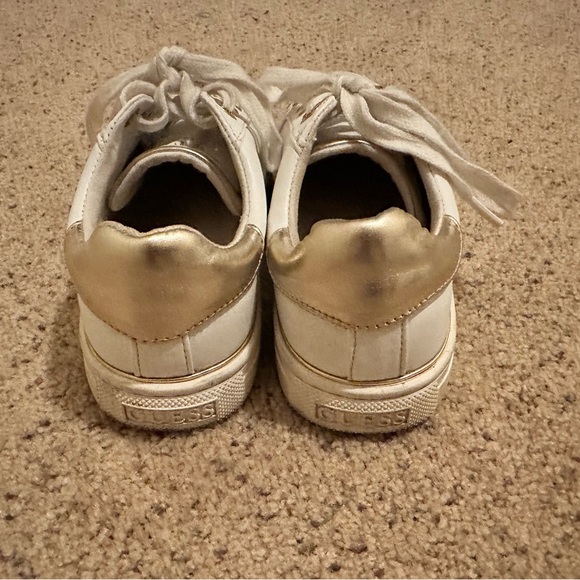 White & Gold Sneakers by GUESS - Picture 4 of 5